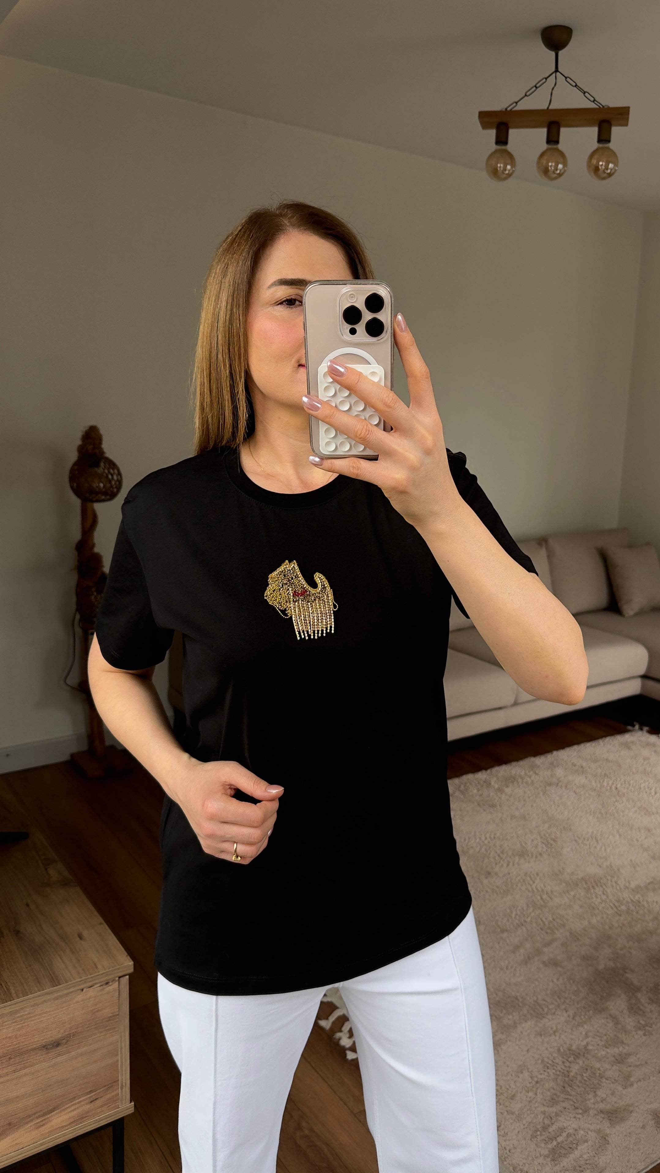 Minimal Baskılı Basic Tişört