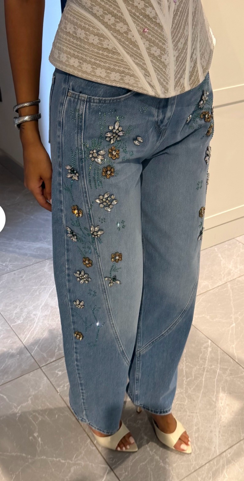Taş İşleme Barrel Jean