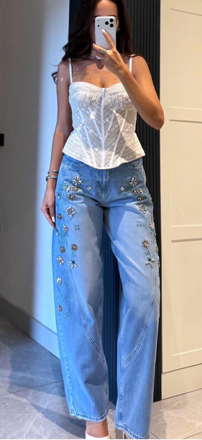 Taş İşleme Barrel Jean