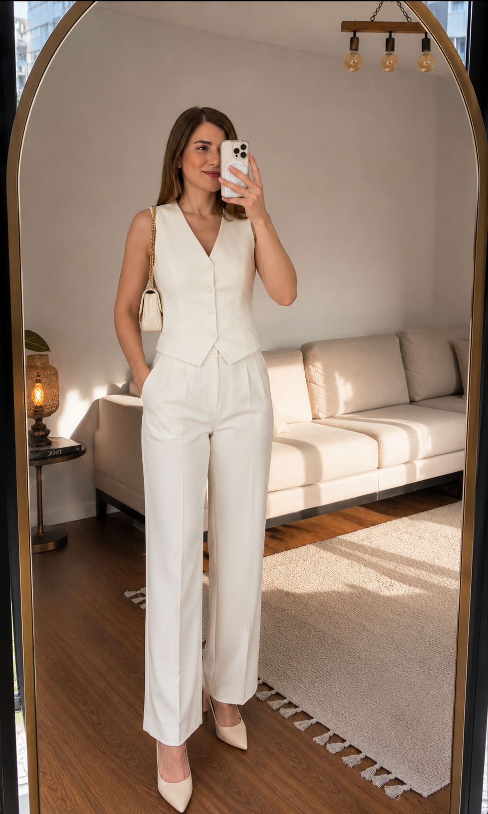 MNG Premium Kırık Beyaz Yelek