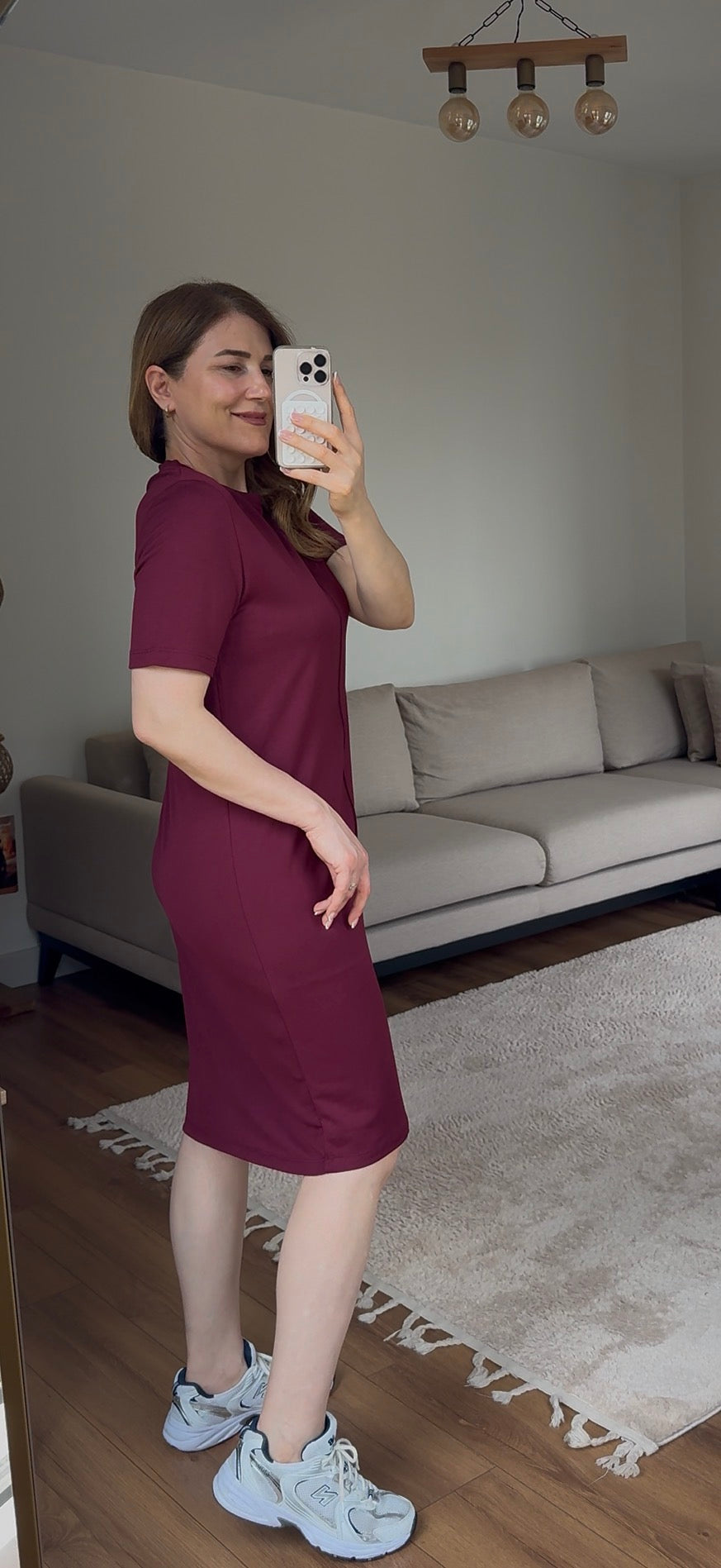 Minimal Bordo Basic Elbise