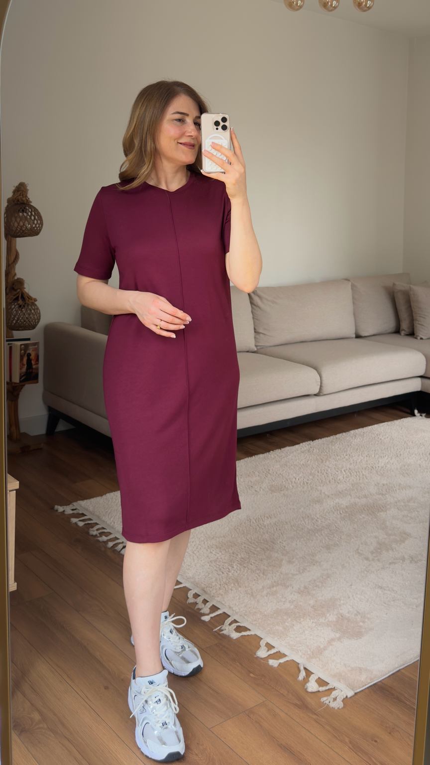 Minimal Bordo Basic Elbise