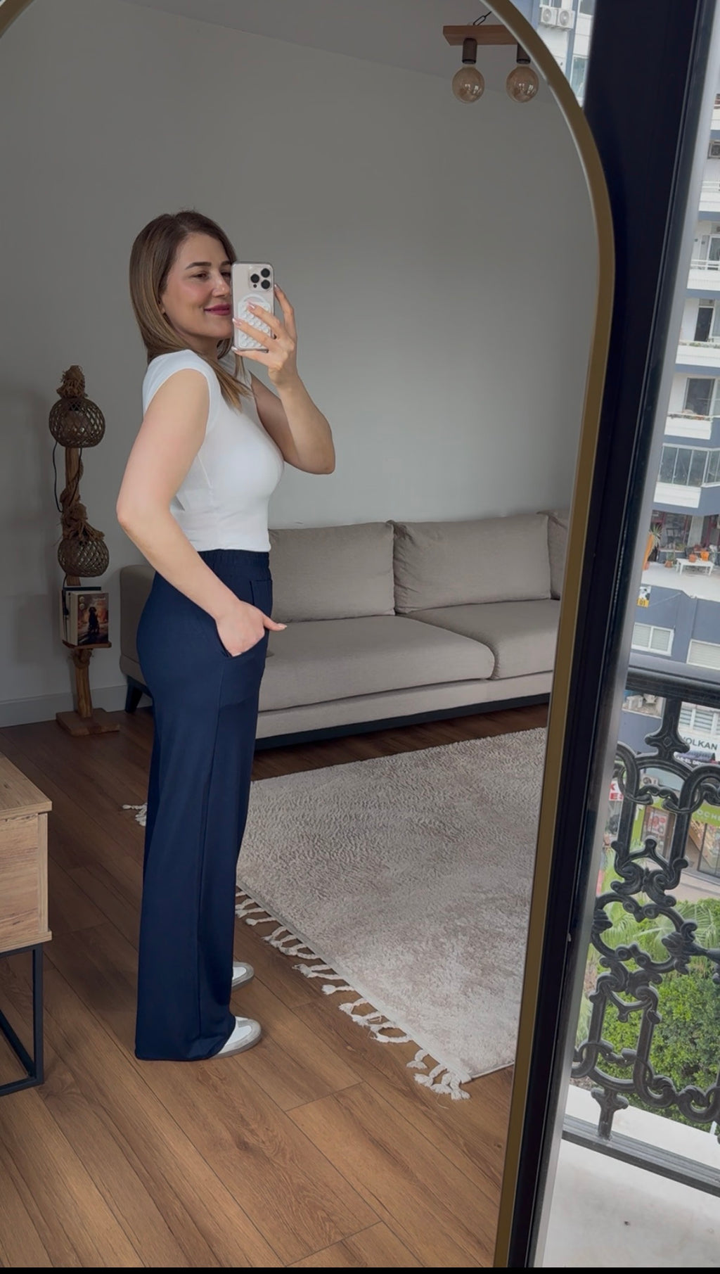 Lacivert modal penye,çimalı pantolon
