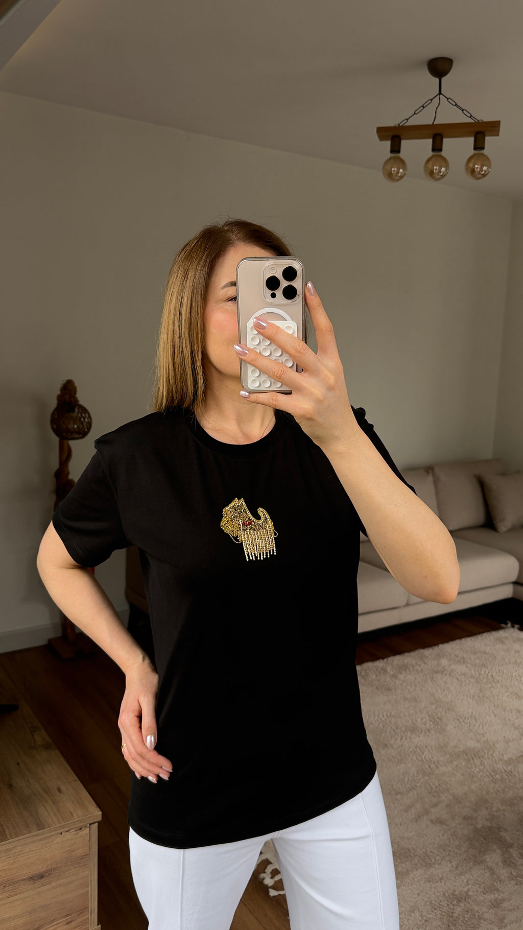 Minimal Baskılı Basic Tişört