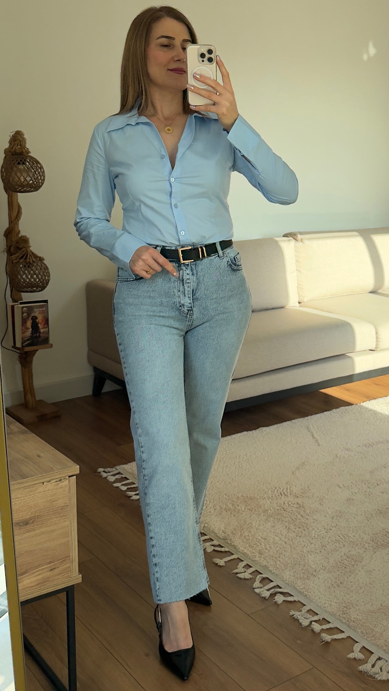 Fit Duruş Açık Mavi Jean