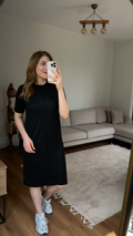 Minimal Siyah Basic Elbise |