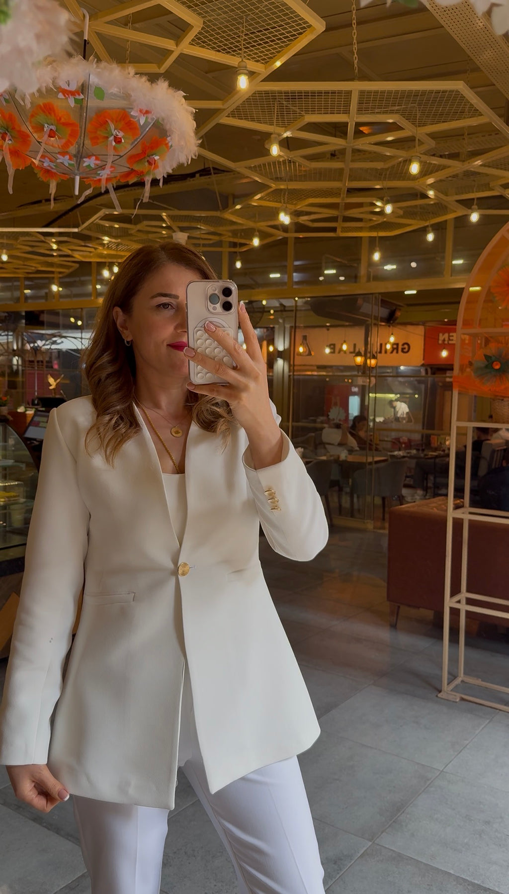 Beyaz Blazer Ceket