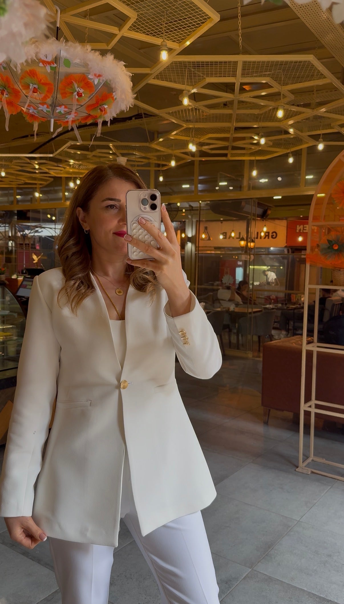 Beyaz Blazer Ceket
