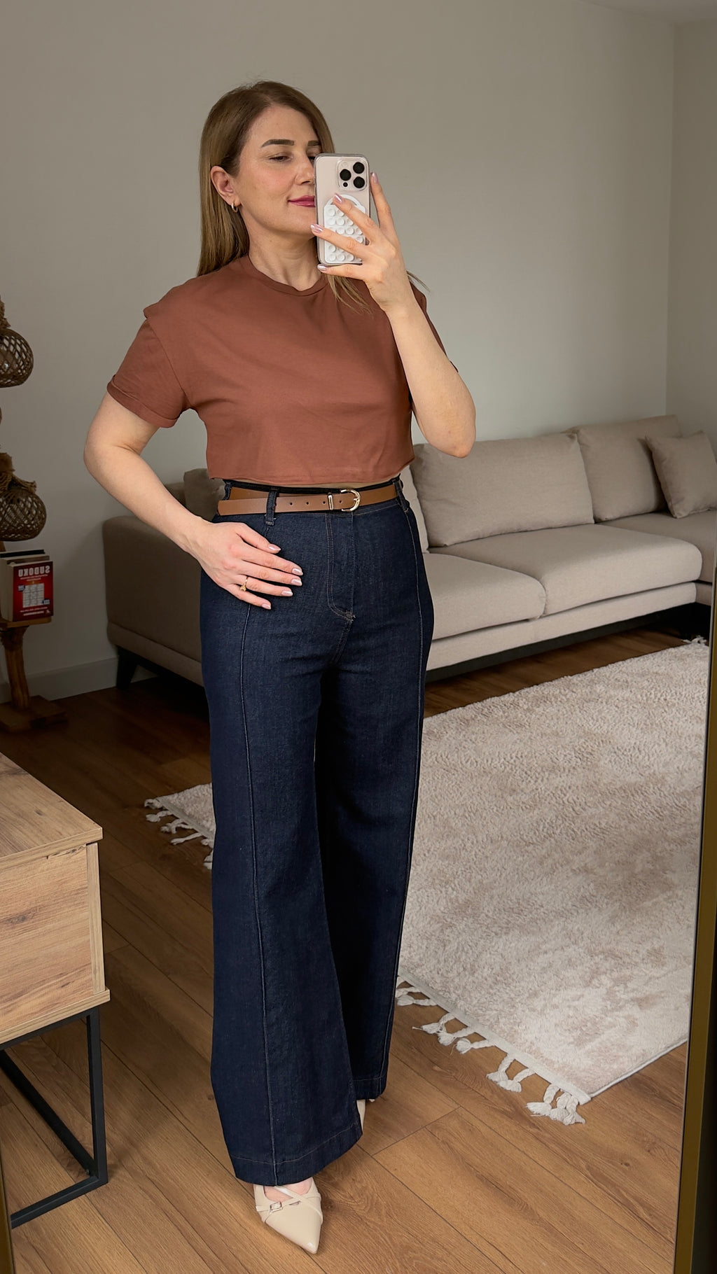 Yüksek Bel Düz Paça Premium Jean Pantolon