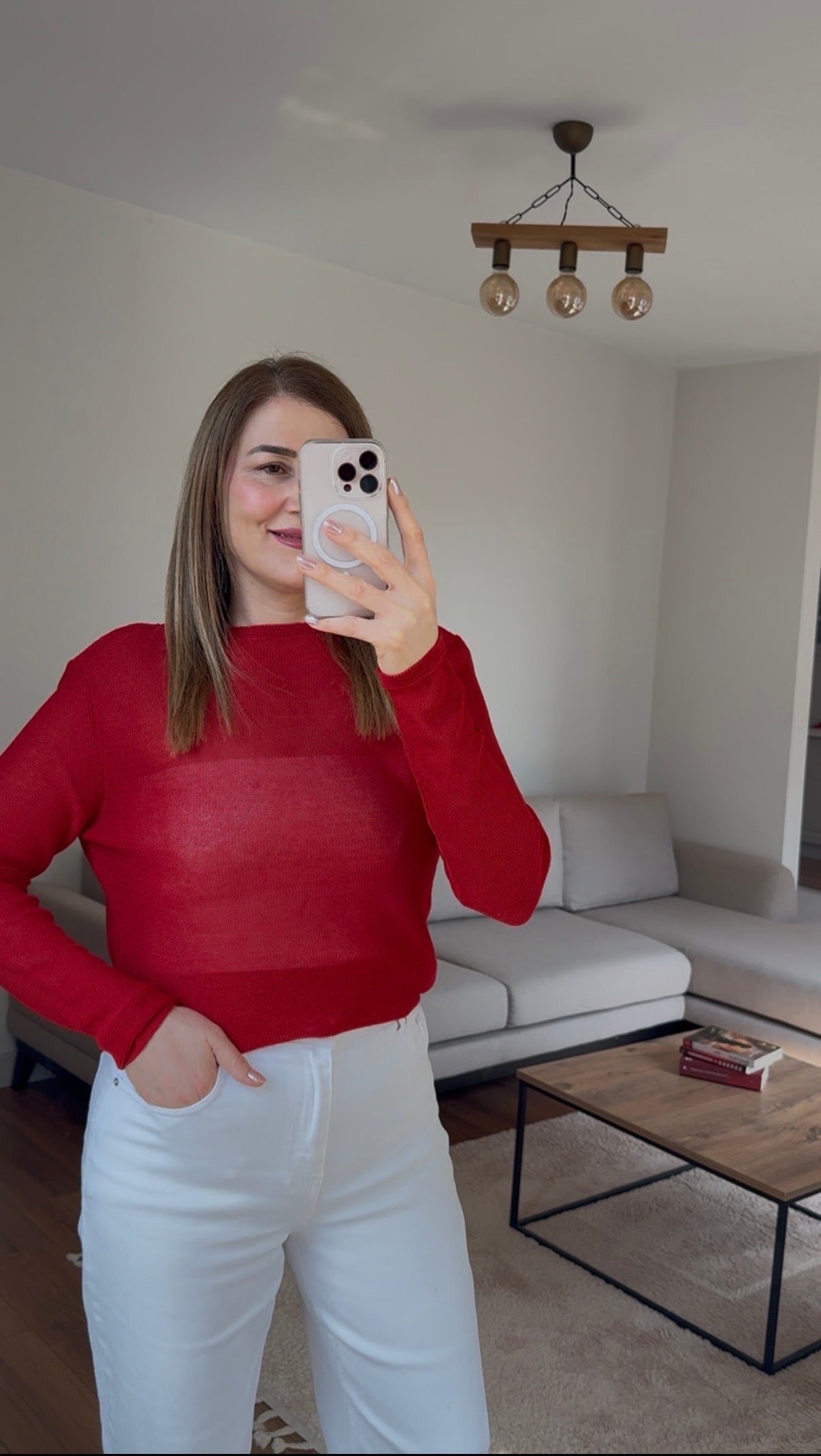 İnci detaylı sırt dekolteli bluz