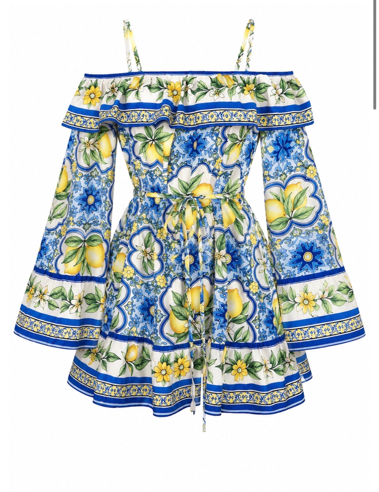 Madonna Yaka Limon Mini Elbise🍋