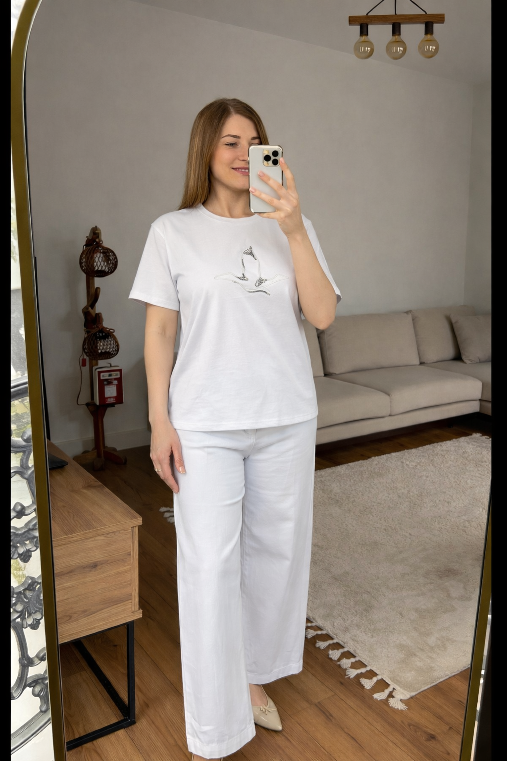 Minimal Baskılı Basic Tişört