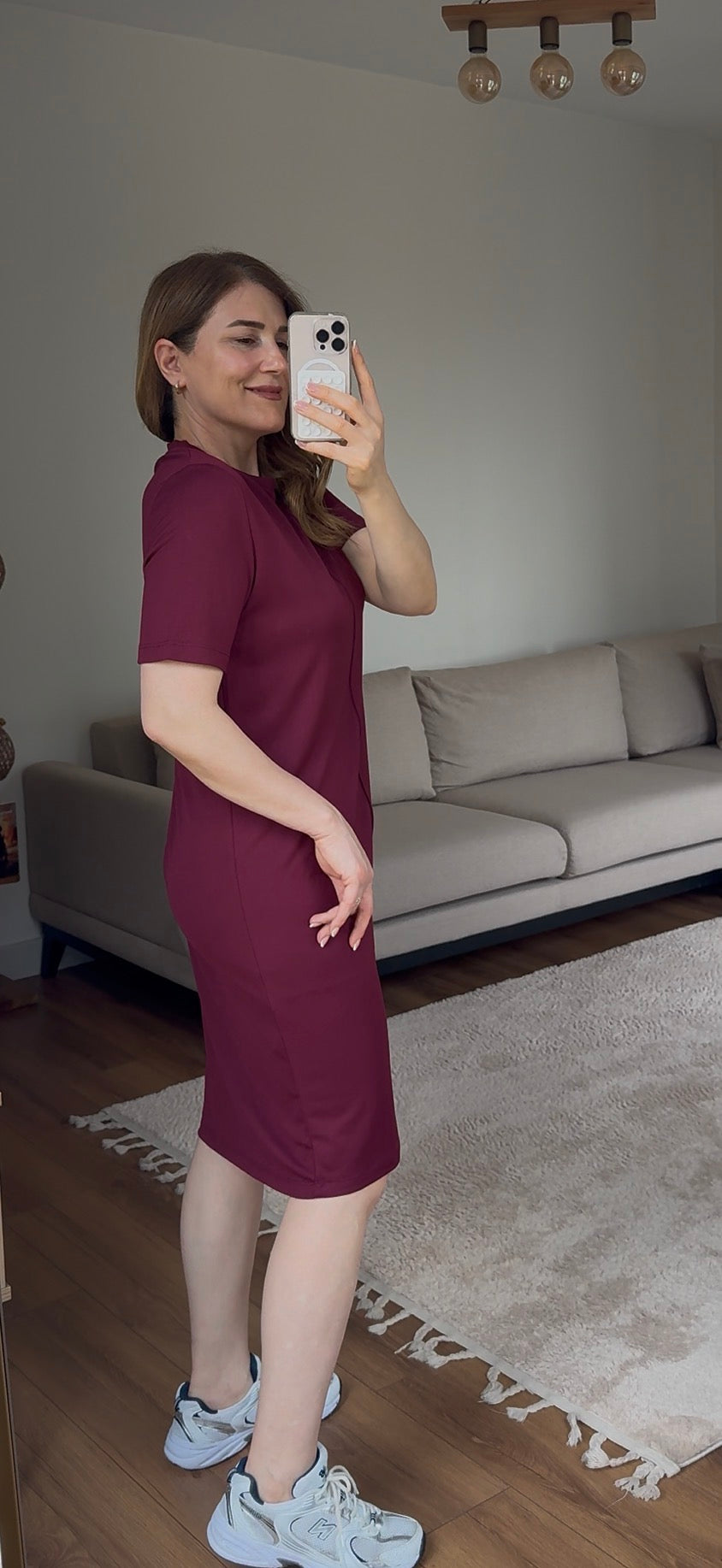 Minimal Bordo Basic Elbise