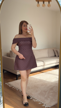 Audrey Omuz Detaylı Elbise