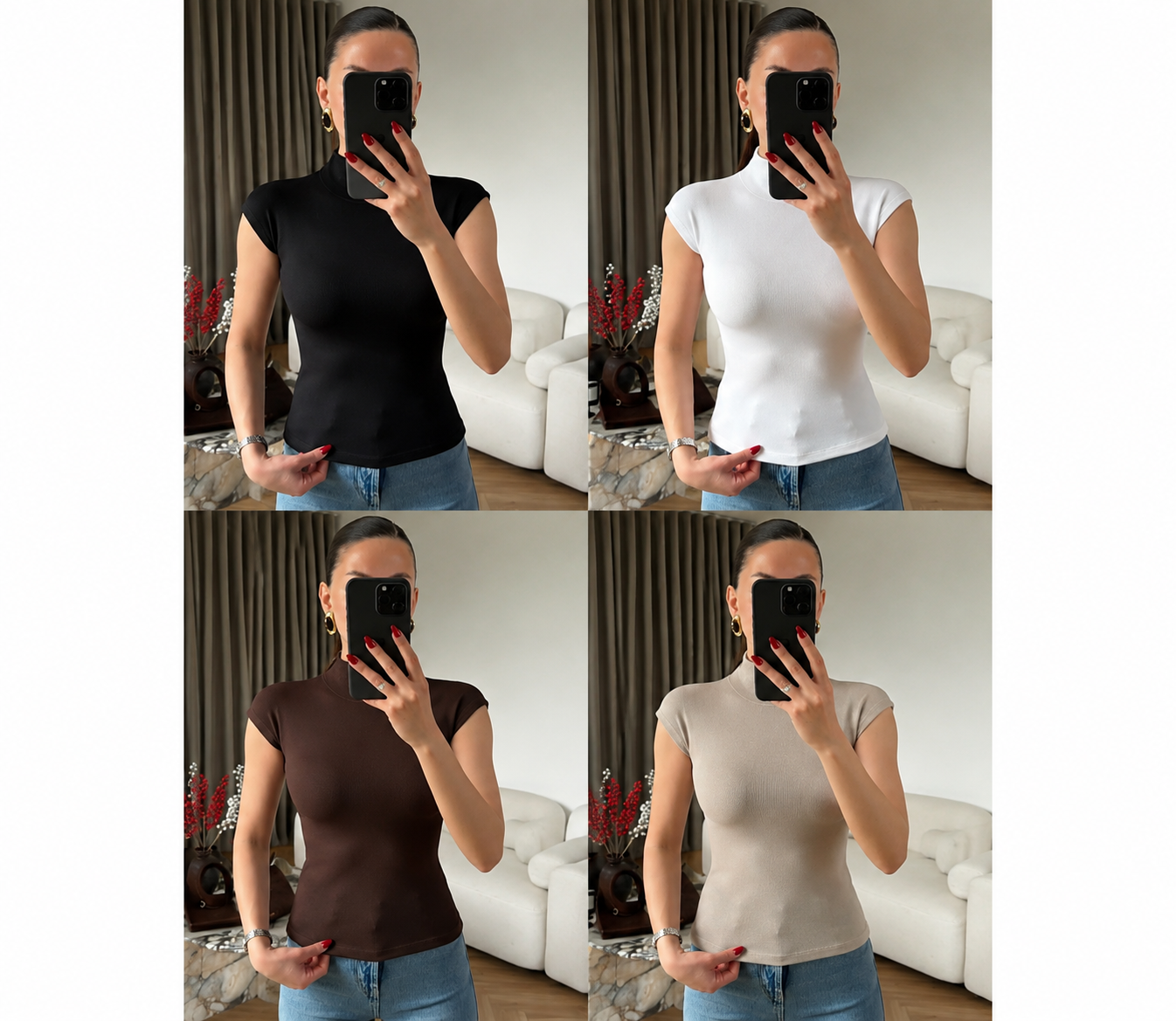 Boğazlı Beyaz Ribana Atlet