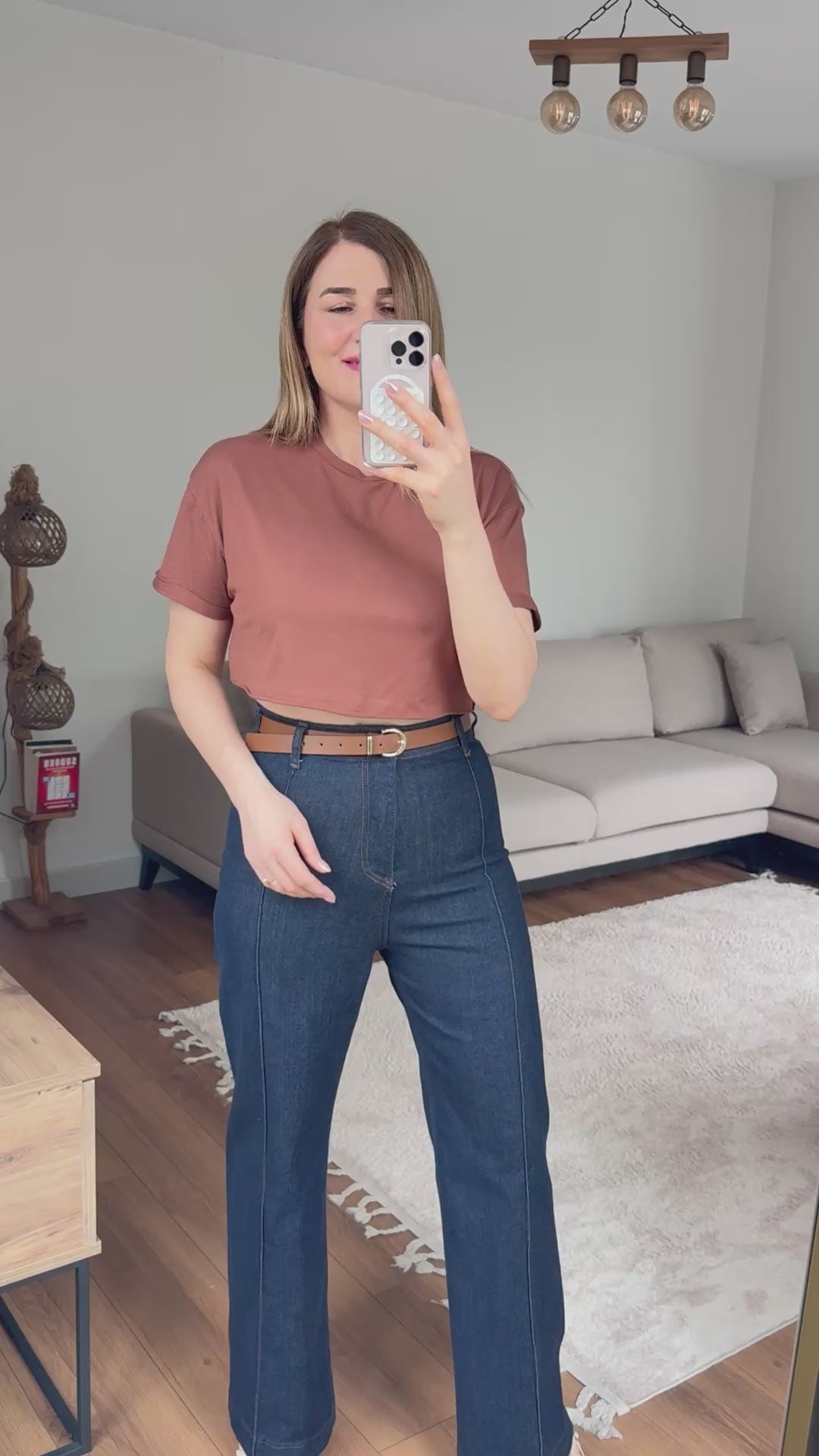 Yüksek Bel Düz Paça Premium Jean Pantolon