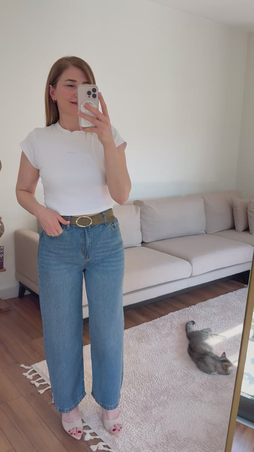 Yüksek Bel Geniş Paça Jean