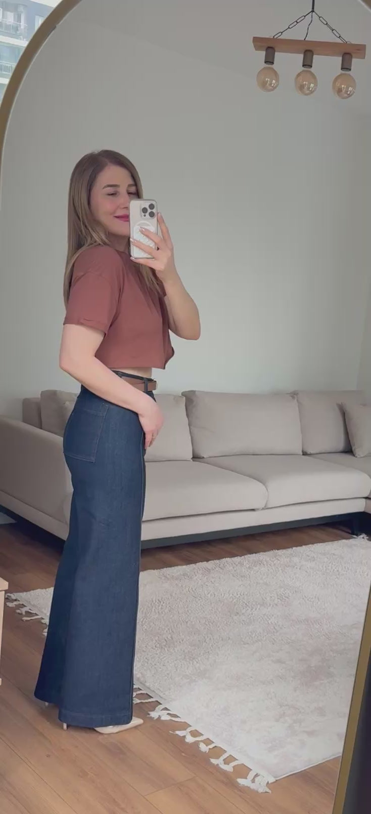 Yüksek Bel Düz Paça Premium Jean Pantolon